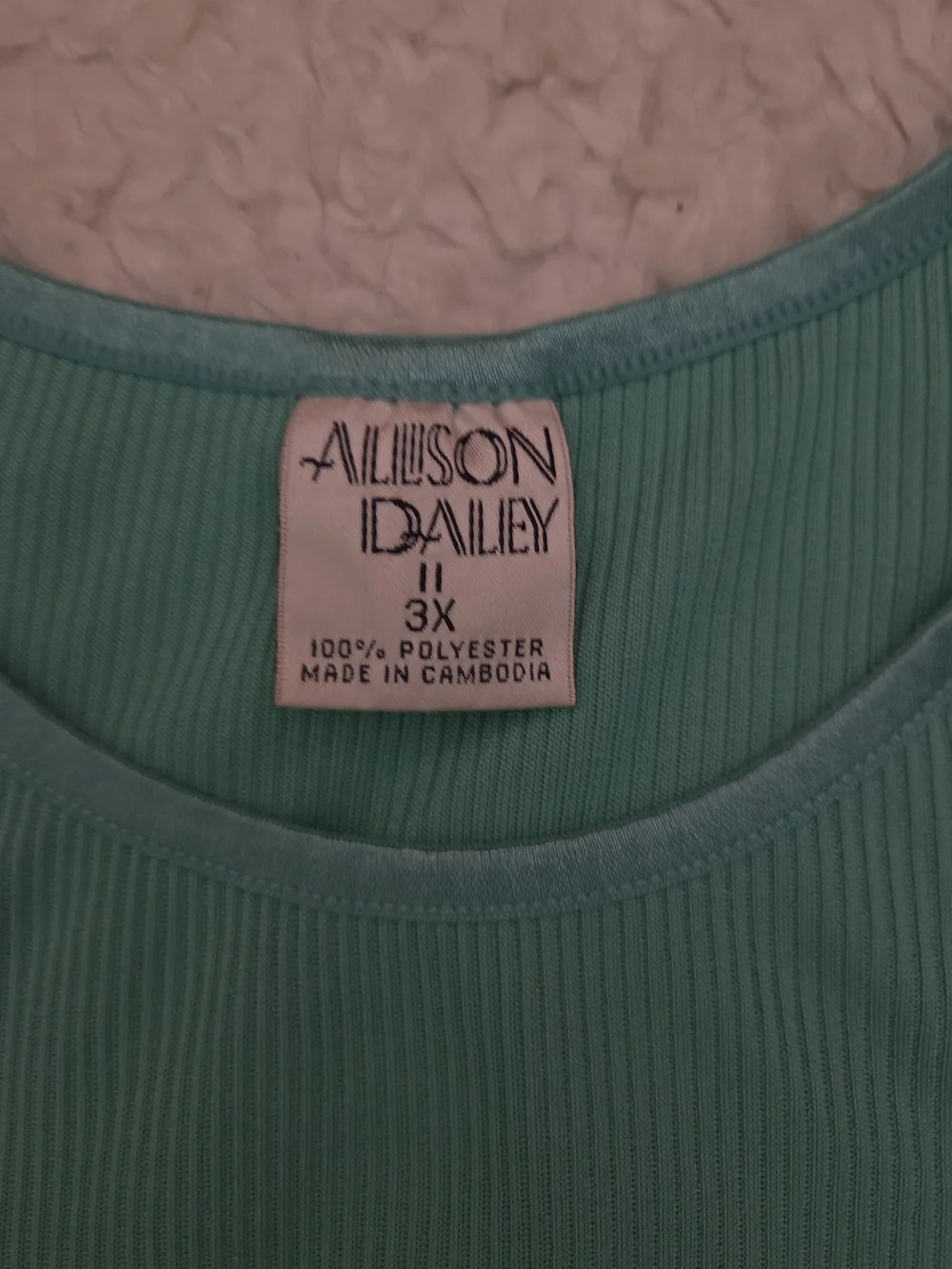 Allison Daley Teal Green Ribbed Sleeveless Tank Top